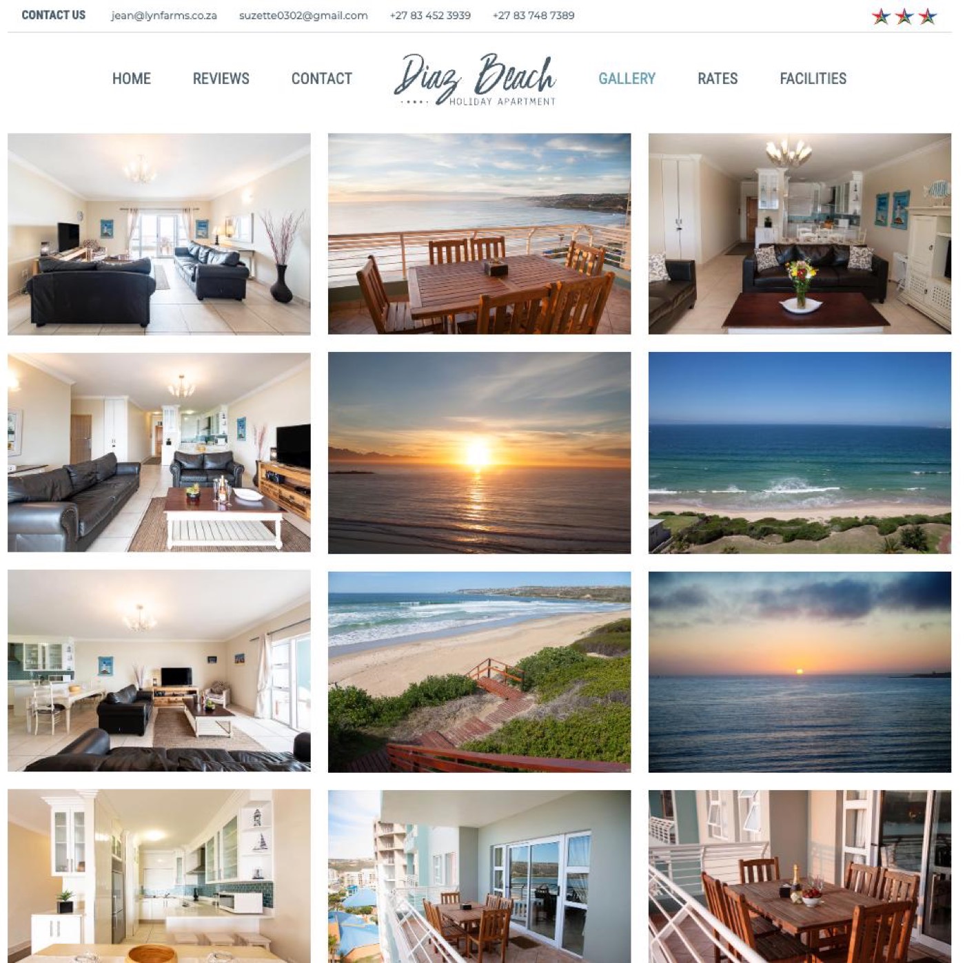 Diaz Beach Apartment website — gallery