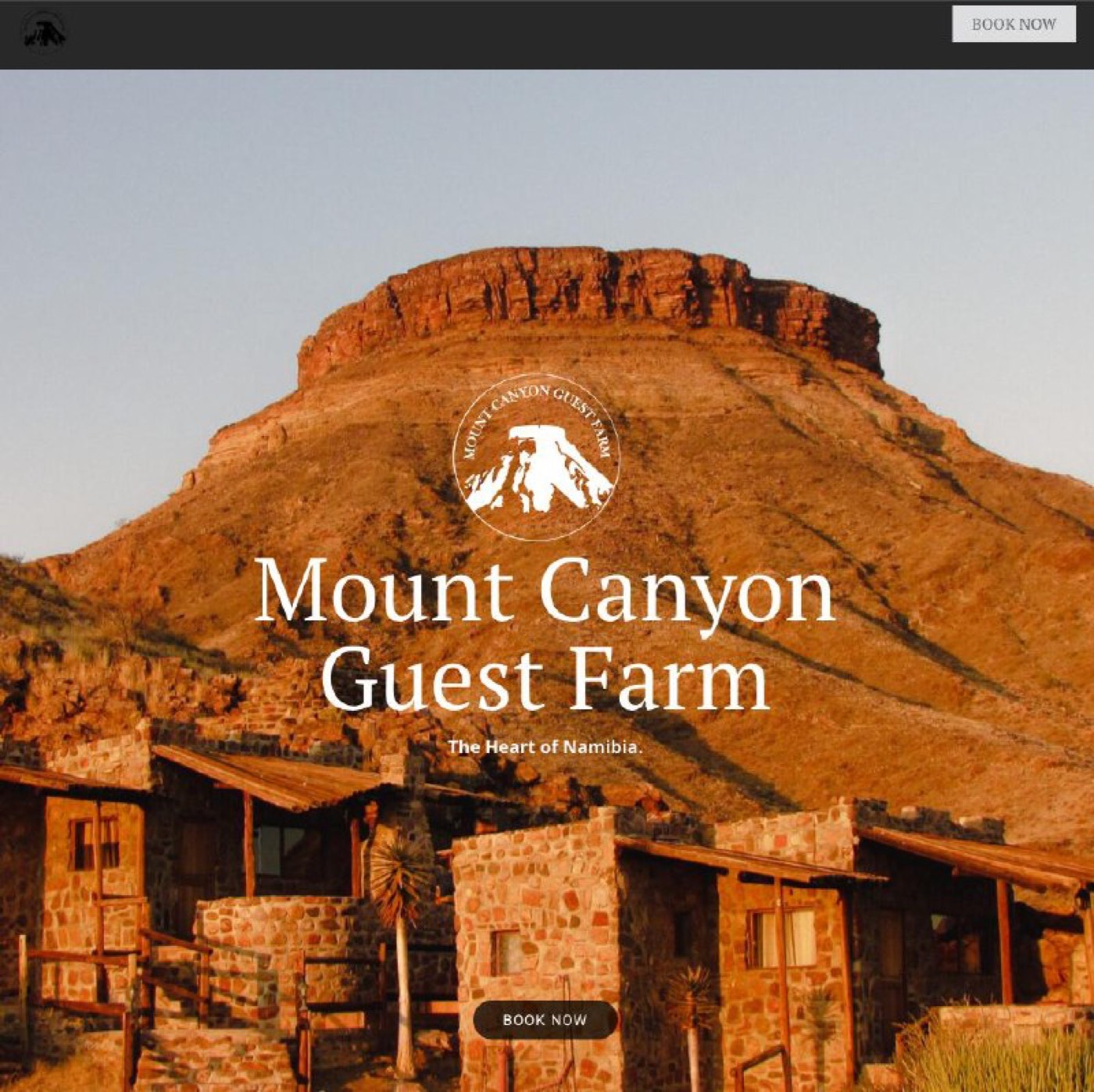 Mount Canyon Guest Farm website — hero section